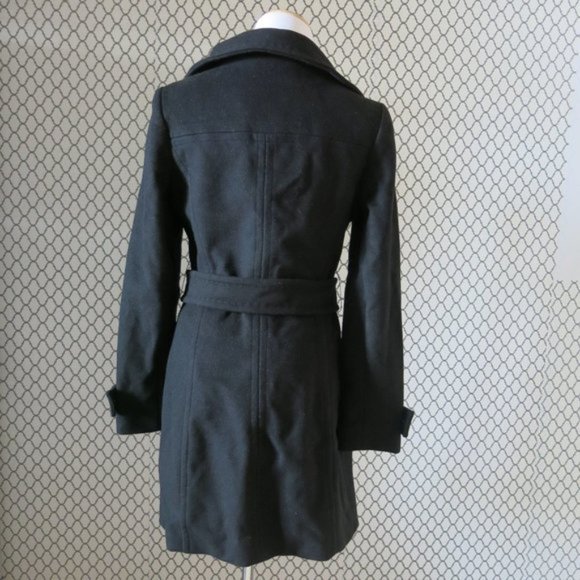 Aritzia TALULA BABATON Wool Cashmere Blend Black Trench Coat Jacket - Size Small - Picture 4 of 7